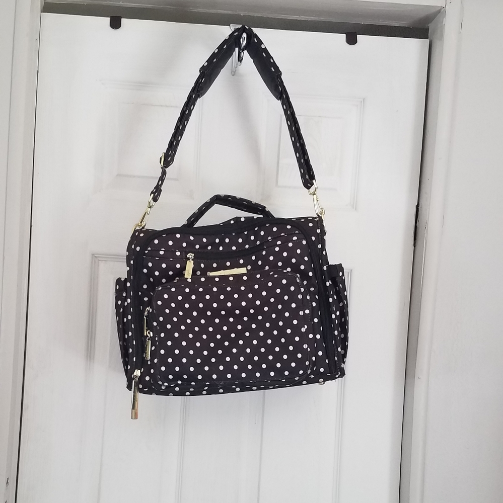 Jujube black and white polka dot diaper bag